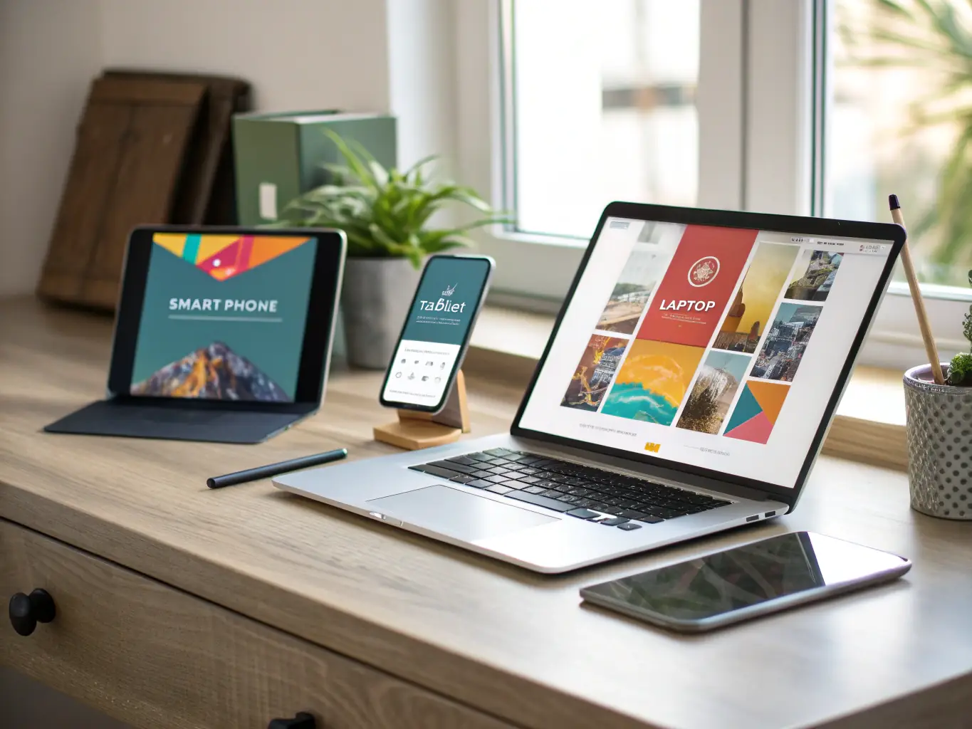 An image depicting various mobile devices and desktop computers displaying targeted advertisements, highlighting the reach and versatility of Astro Media Group's advertising solutions.