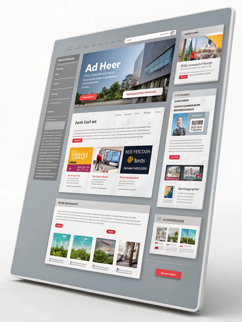 A visually engaging image representing RSoC (Run of Site/Category) advertising, showing diverse website placements and highlighting the broad reach and brand visibility achieved through this service.
